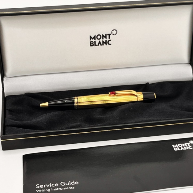 Montblanc Boheme Gold Plated Pinstripe Guilloche Kugelschreiber