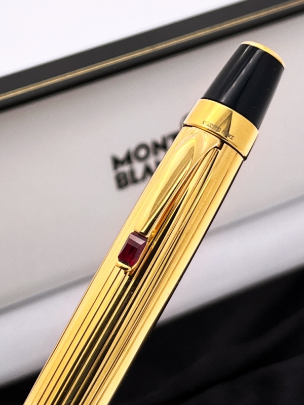 Montblanc Boheme Gold Plated Pinstripe Guilloche Kugelschreiber