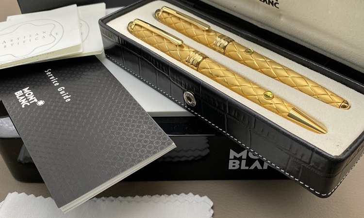 MONTBLANC Artisan Prinzessin auf der Erbse Füller & Kugelschreiber Leder Box