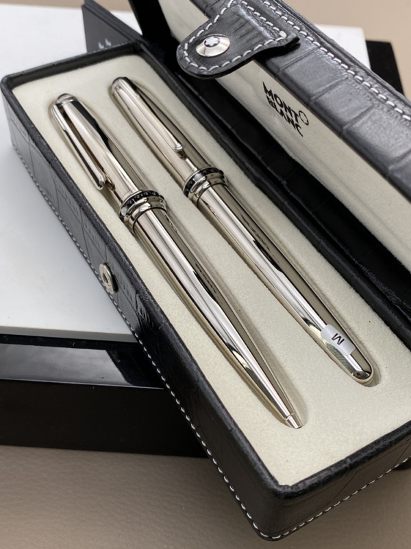 MONTBLANC Artisan White Pearl Magic Beauty II Füller & Kugelschreiber Leder Box