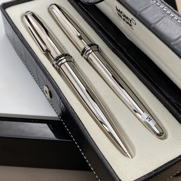MONTBLANC Artisan White Pearl Magic Beauty II Füller & Kugelschreiber Leder Box