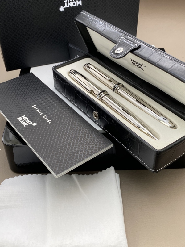 MONTBLANC Artisan White Pearl Magic Beauty II Füller & Kugelschreiber Leder Box