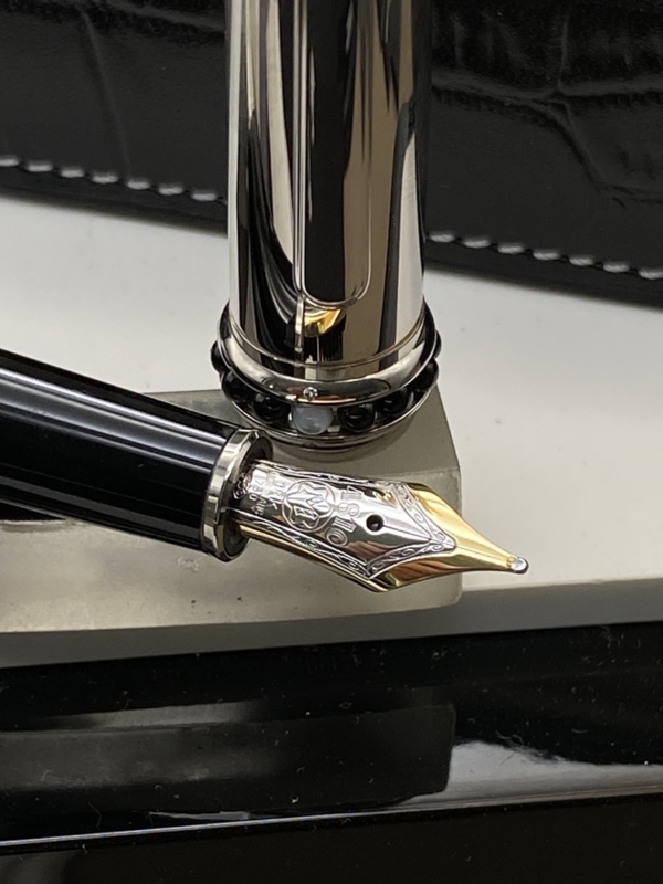 MONTBLANC Artisan White Pearl Magic Beauty II Füller & Kugelschreiber Leder Box – Bild 5