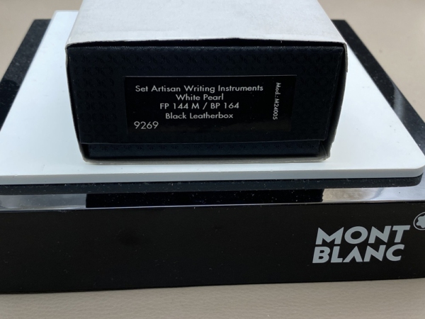 MONTBLANC Artisan White Pearl Magic Beauty II Füller & Kugelschreiber Leder Box – Bild 12