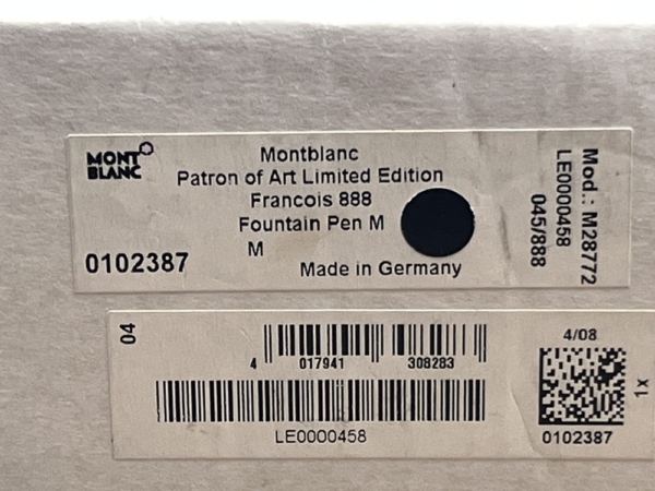 MONTBLANC Patron Of Art 888 Francois 2008 Edition 2004 Neu Zustand unbefüllt