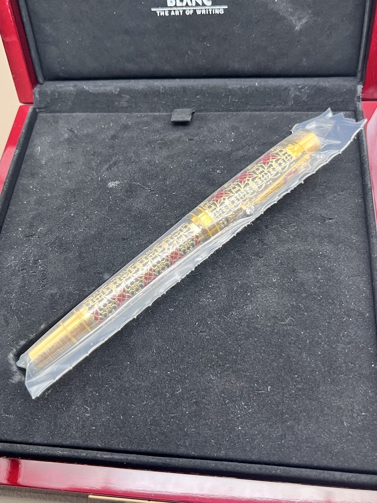 Montblanc Patron of Art – Semiramis 888 • Füllfederhalter Geflecht aus 750er (18 K) Gold – seltenes Einzelstück bei Montchrono.de