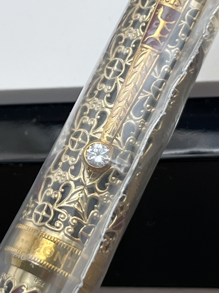 Montblanc Patron of Art – Semiramis 888 • Füllfederhalter Geflecht aus 750er (18 K) Gold – seltenes Einzelstück bei Montchrono.de