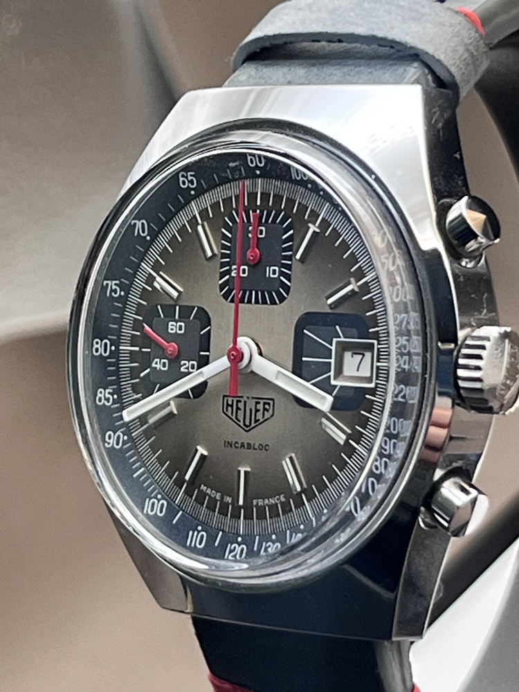 HEUER Chronograph 1611 Caliber 7765 - Incabloc - Top Zustand neues Armband