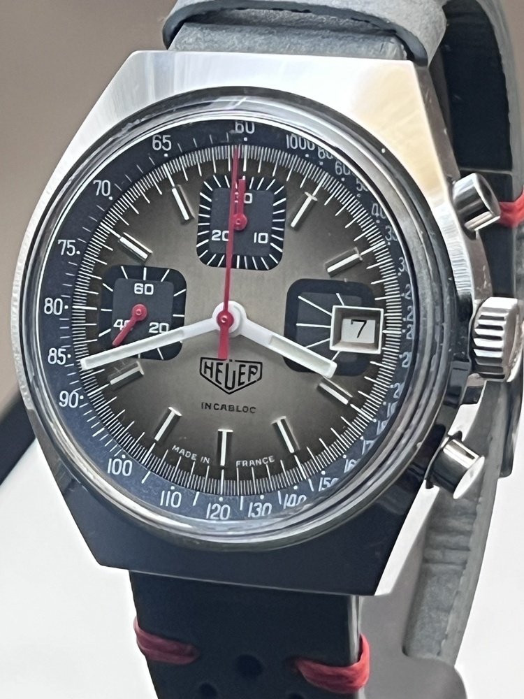 HEUER Chronograph 1611 Caliber 7765 - Incabloc - Top Zustand neues Armband