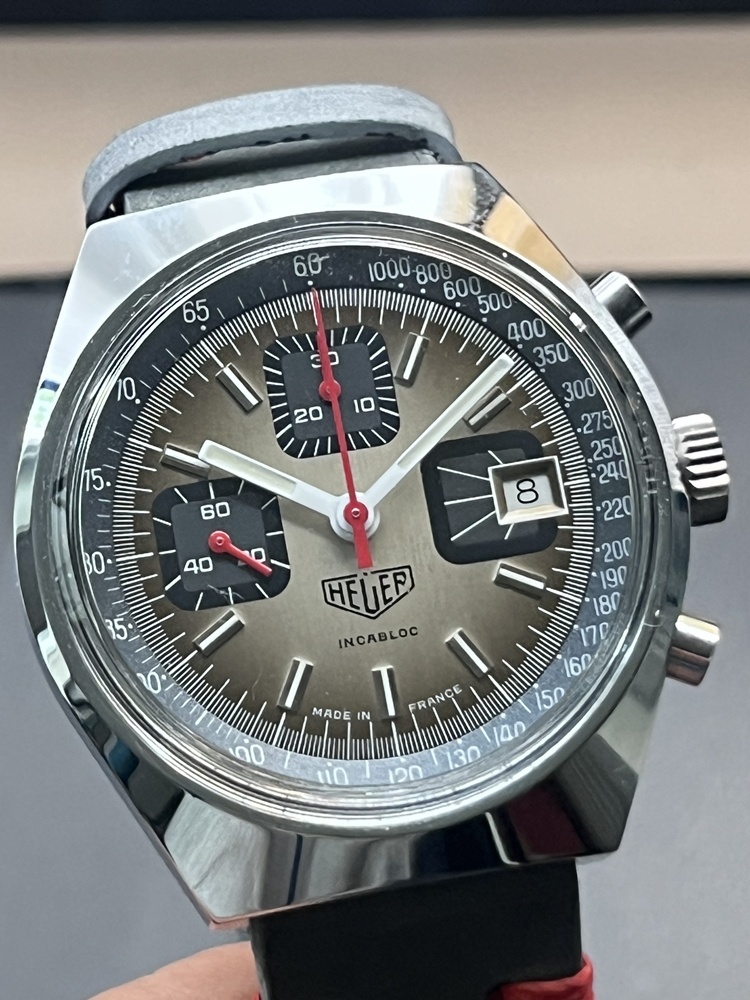 HEUER Chronograph 1611 Caliber 7765 - Incabloc - Top Zustand neues Armband