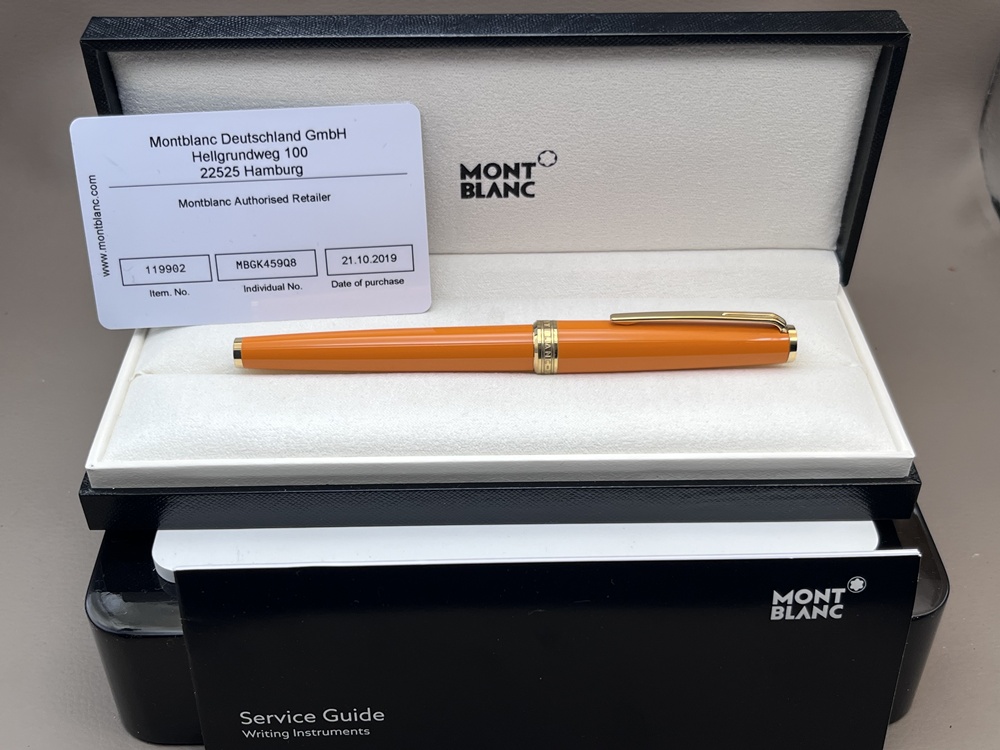 Montblanc Pix Orange Gold Rollerball Full Set - Montchrono