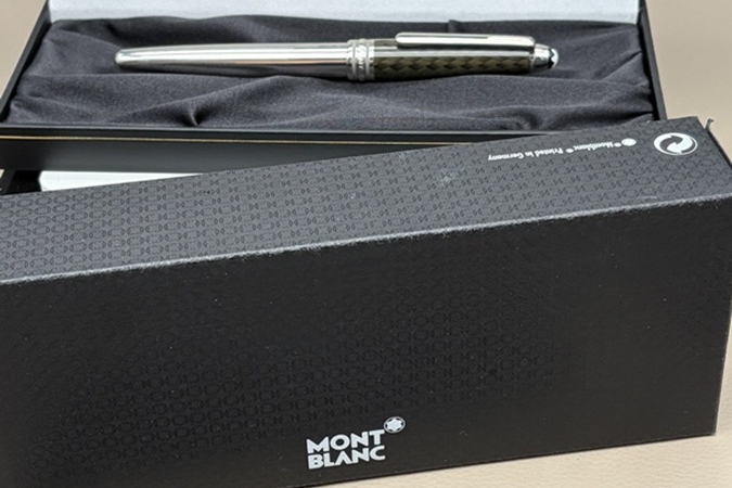 MONTBLANC MEISTERSTÜCK 163 Solitaire Steel Carbon Rollerball sehr schöner Zustand