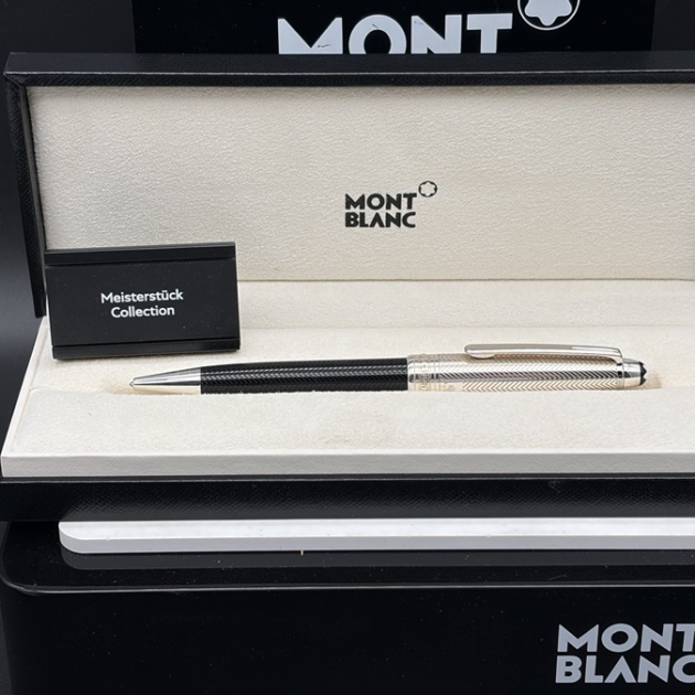 Montblanc Meisterstück No. 164 Silver Solitaire Doue Barley Kugelschreiber im Full Set