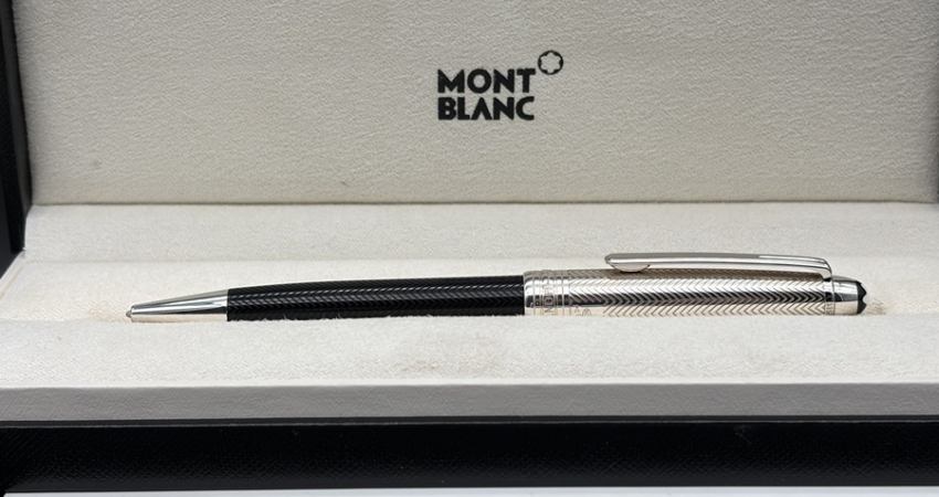 Montblanc Meisterstück No. 164 Silver Solitaire Doue Barley Kugelschreiber im Full Set
