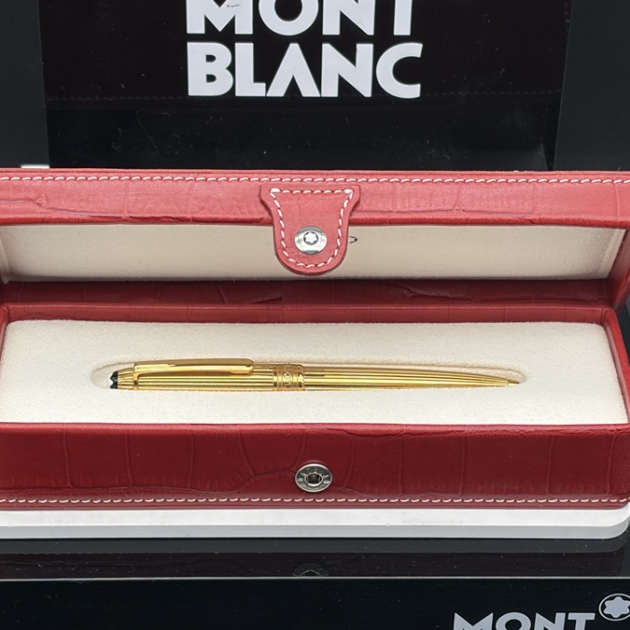 MONTBLANC MEISTERSTÜCK Kugelschreiber No. 116 "der Kleine" Solitaire Vermeil 925 Silber vergoldet Montchrono