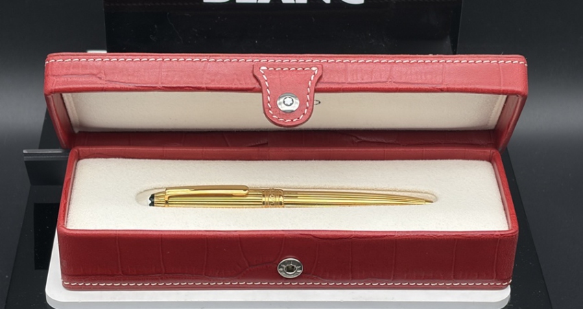 MONTBLANC MEISTERSTÜCK Kugelschreiber No. 116 "der Kleine" Solitaire Vermeil 925 Silber vergoldet Montchrono