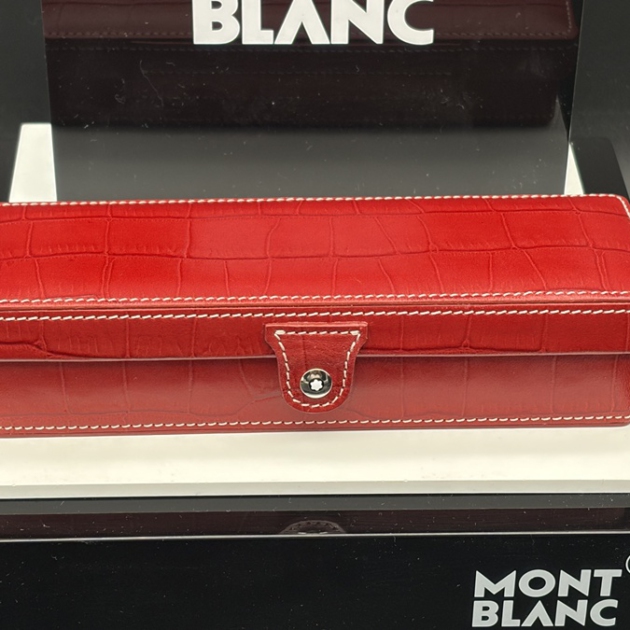 MONTBLANC Artisan Kroko Etui Leder rot für Mozart Kugelschreiber Füller Bleist.