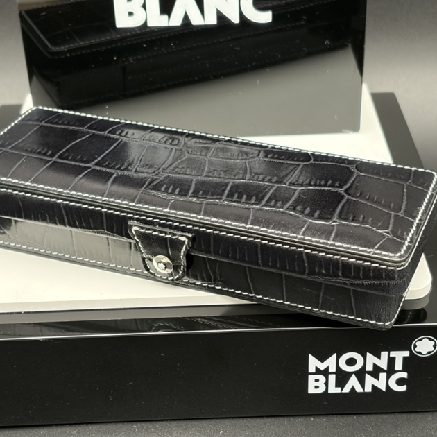 MONTBLANC Artisan Kroko Etui Lede für Mozart Kugelschreiber Füller Bleist.