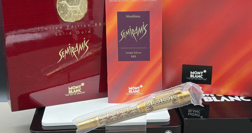 Montblanc Patron of Art – Semiramis 888 • Füllfederhalter Geflecht aus 750er (18 K) Gold – seltenes Einzelstück bei Montchrono.de