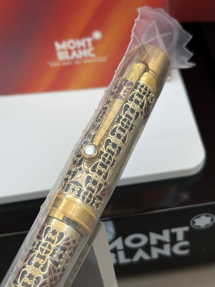 Montblanc Patron of Art – Semiramis 888 • Füllfederhalter Geflecht aus 750er (18 K) Gold – seltenes Einzelstück bei Montchrono.de